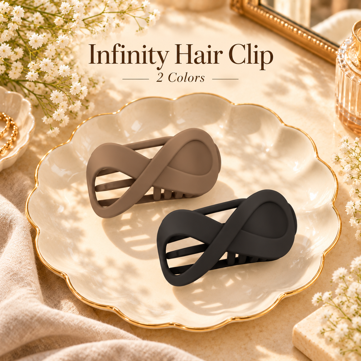 Matte Hair Clips – Floral, Curved & Infinity Designs